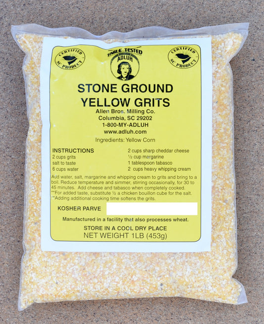 Adluh Stone Ground Yellow Grits - 1 pound bag