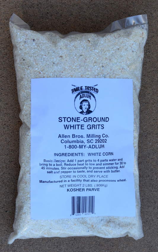 Adluh Stone Ground White Grits - 2 pound bag