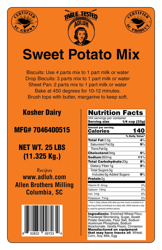 Adluh Sweet Potato Mix - 25 pound bag